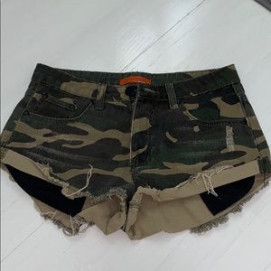 Camo Jean shorts